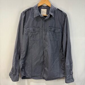 American Eagle Outfitters Vintage Fit Gray Button Up Shirt L
